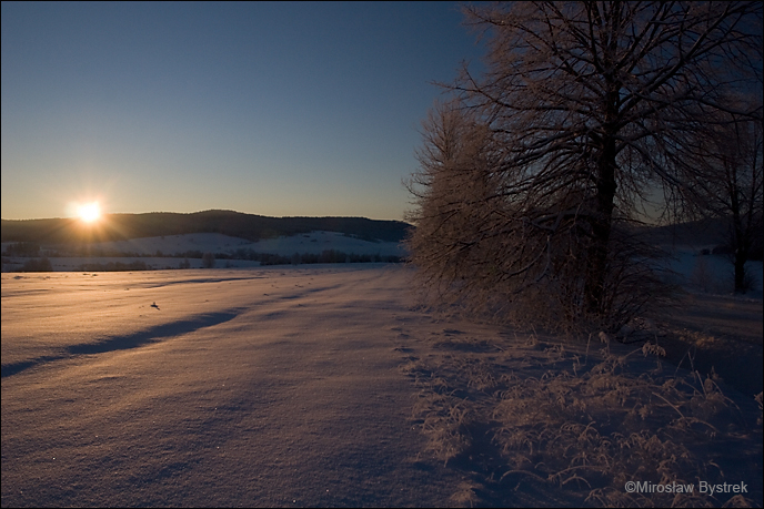 Beskid Niski okolice Gładyszowa zimą